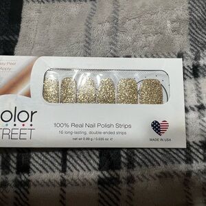 Color Street Gold Glitter Nail Polish Strips